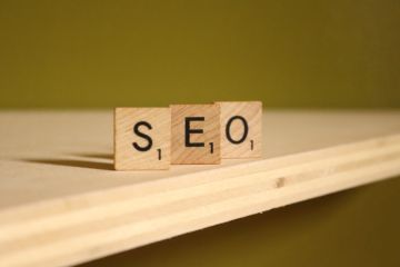 SEO spelled in blocks